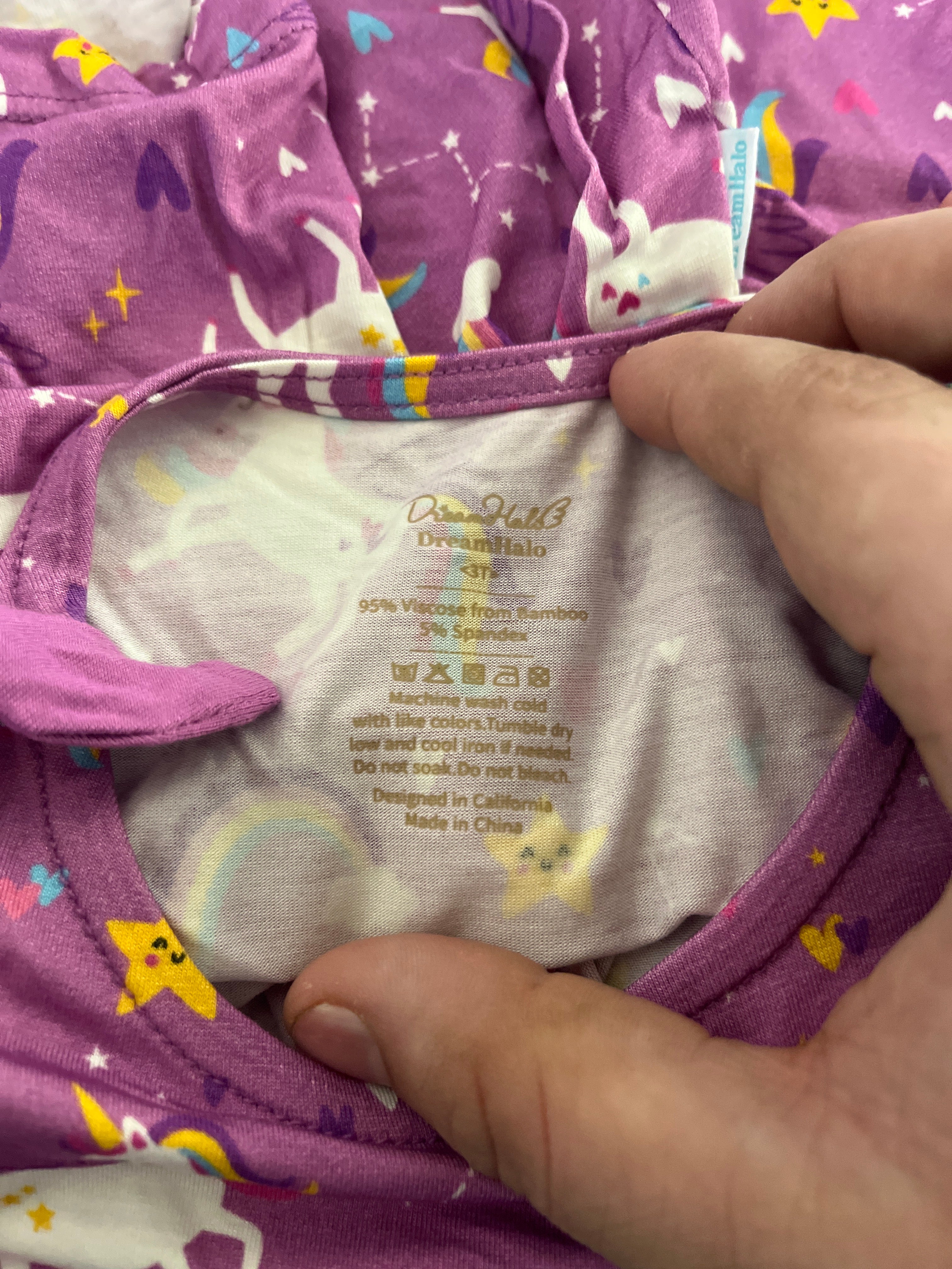 Dreamhalo purple unicorn kids clothing set