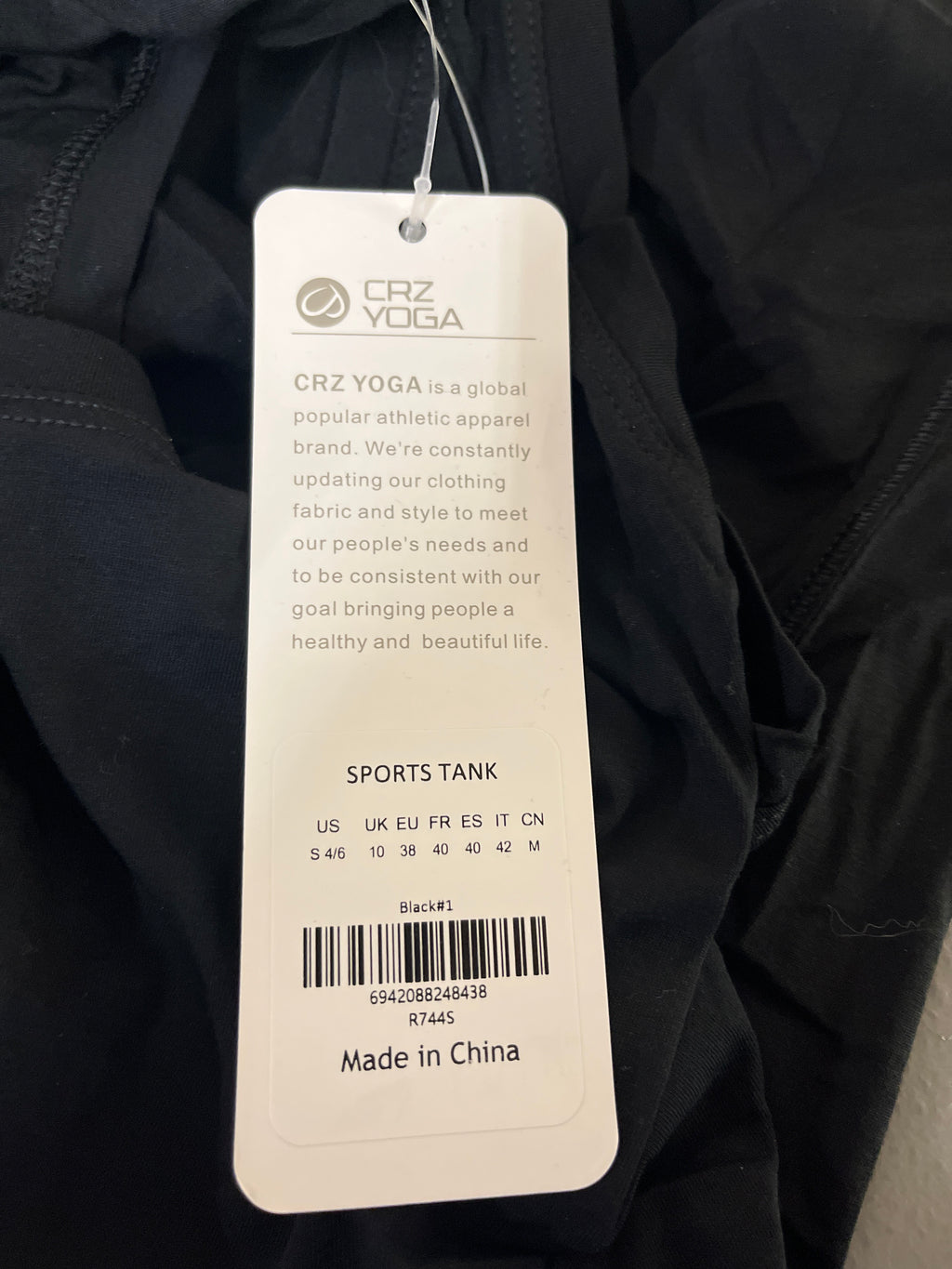 Crazy yoga black sports tank top