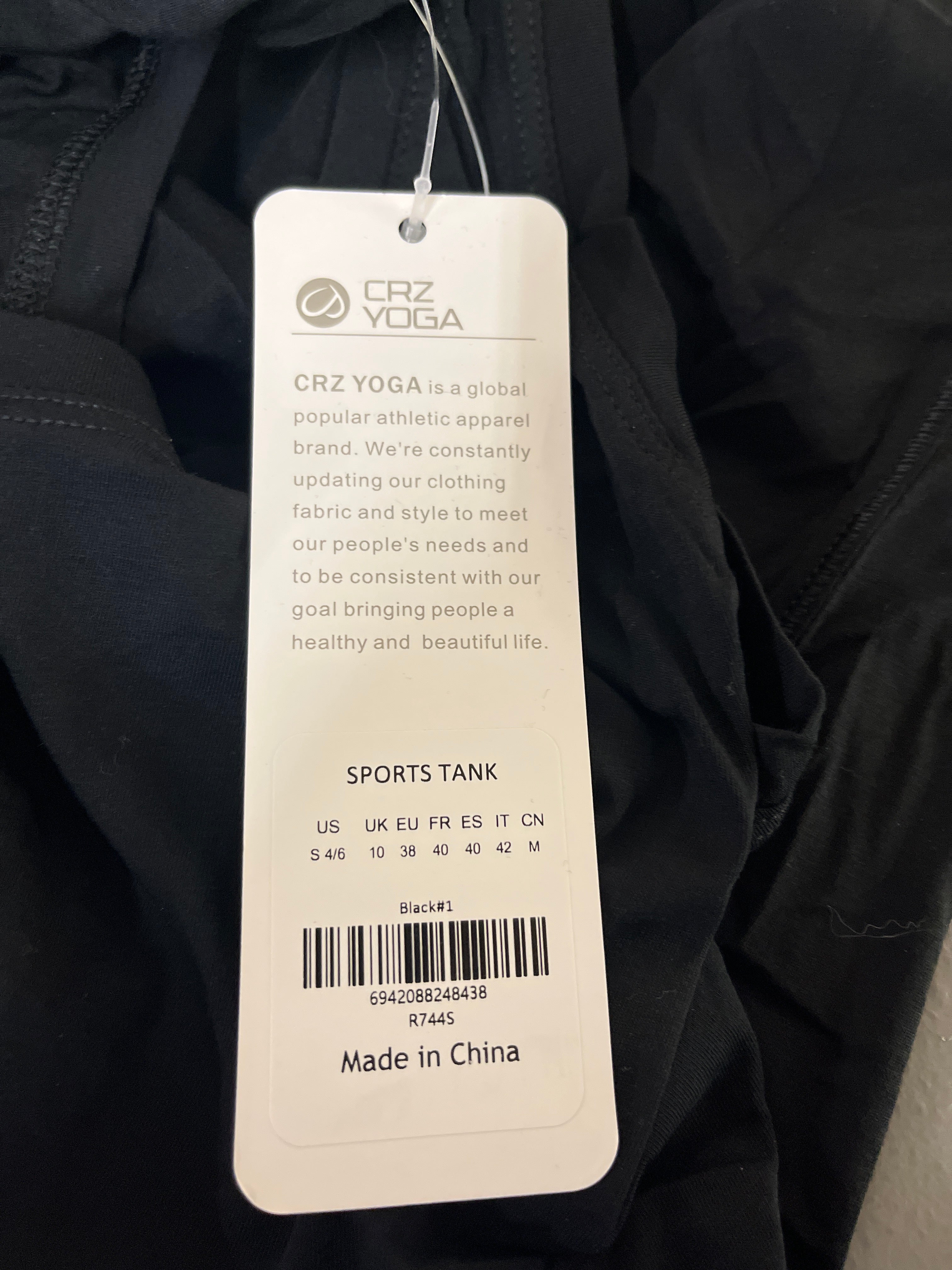 Crazy yoga black sports tank top