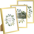 upsimples 5x7 Picture Frame Set of 3, Made of High Definition Glass