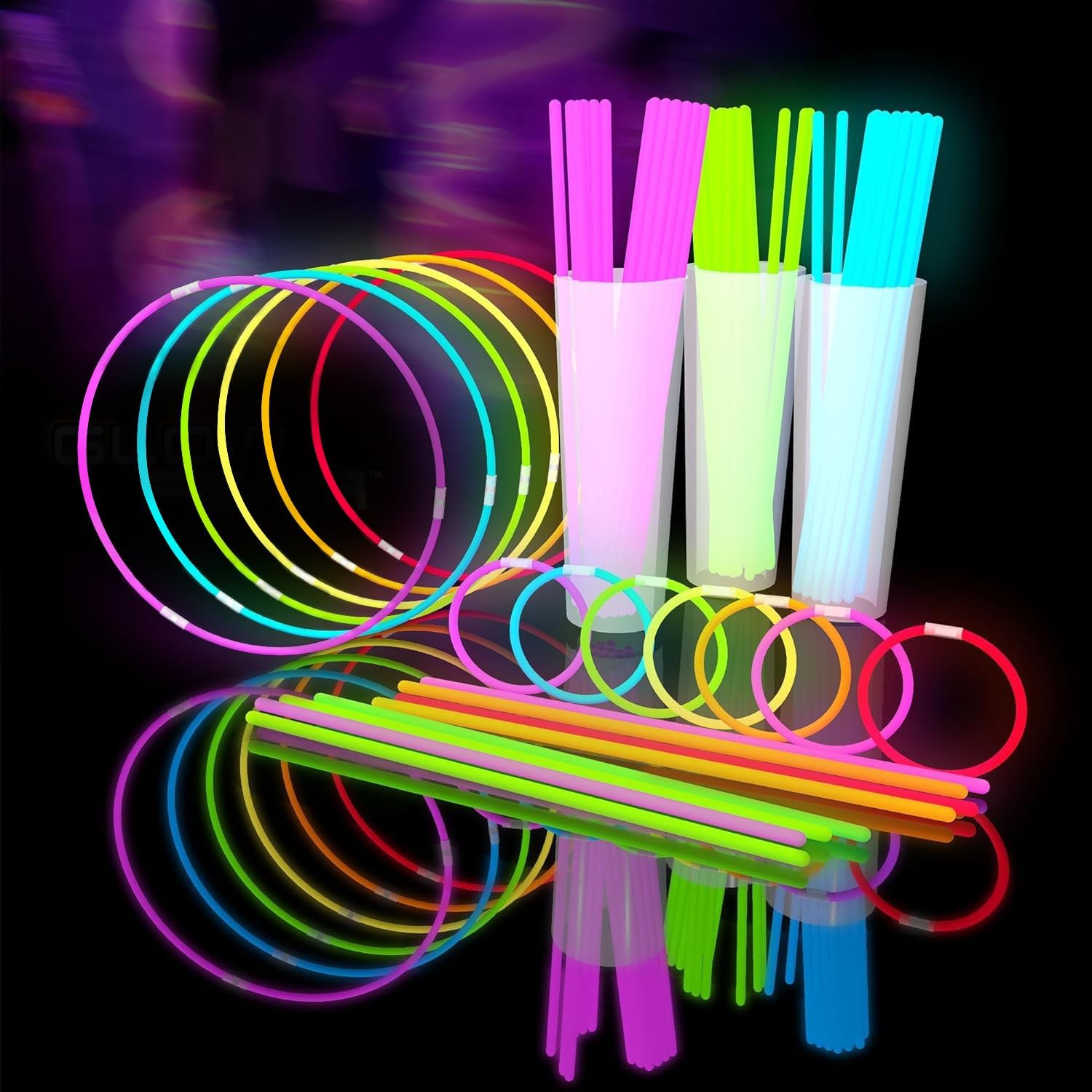 AGlow Fever Glowsticks Bulk 1200pcs Party Pack