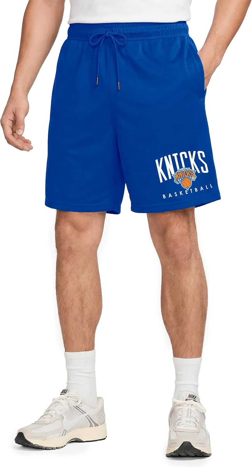 Ultra Game Menâ€™s NBA Official Soft Air Mesh Teamster Basketball Shorts - Classic Fit, New York Knicks, Team Color, Small