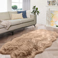 ORINOVA Beige Shag Faux Sheepskin Washable 4X6 Fur Rug for Living Room Bedroom Fluffy Furry Area Rug Rectangle Nursery Decor Rug