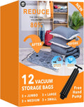12 Count Of Vacuum Storage Bags.