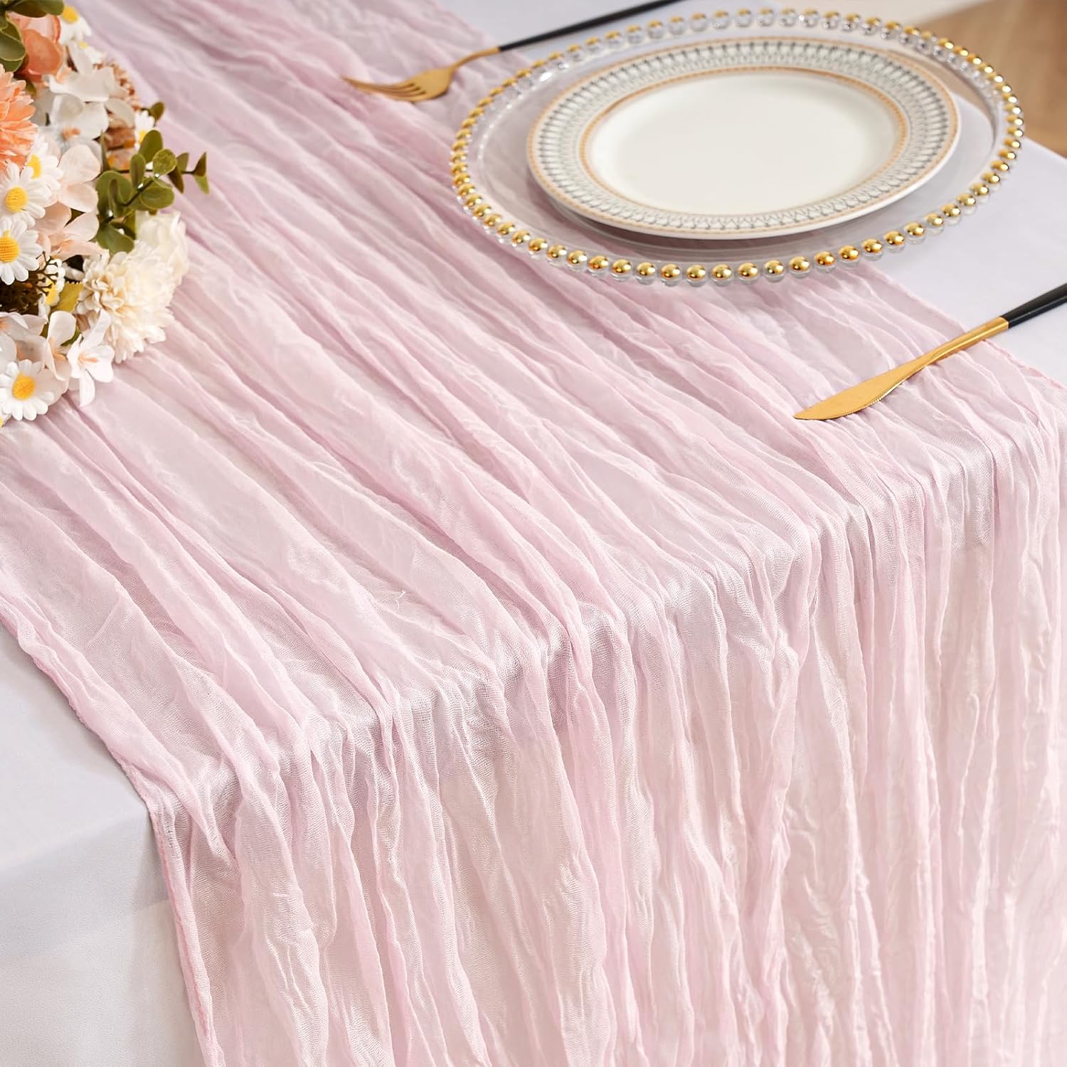 Cheesecloth Table Runner 35x120 inches