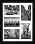 4x6 Collage Picture Frame with Shatter-Resistant Glass - Fits Five 4x6 Photos or Use as One 11x14 Picture Frame - Signature Collection - Collage Frames for Wall Display - Black