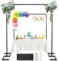 Square Backdrop Stand, 8.2FT Black Wedding Arch, Heavy Duty Balloon Arch Stand