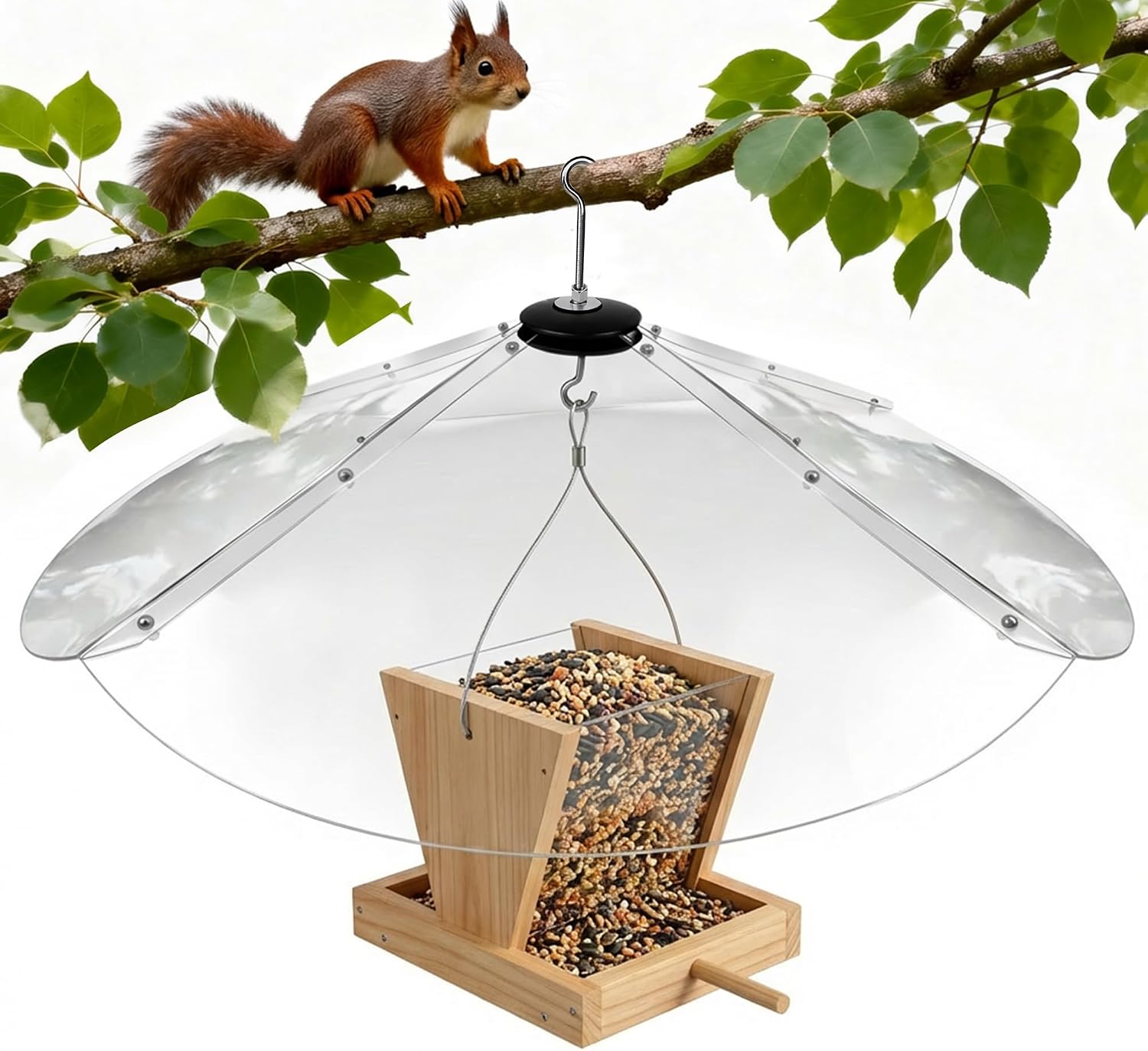 24 Inch Oversized Squirrel Baffle for Hanging Bird Feeder,