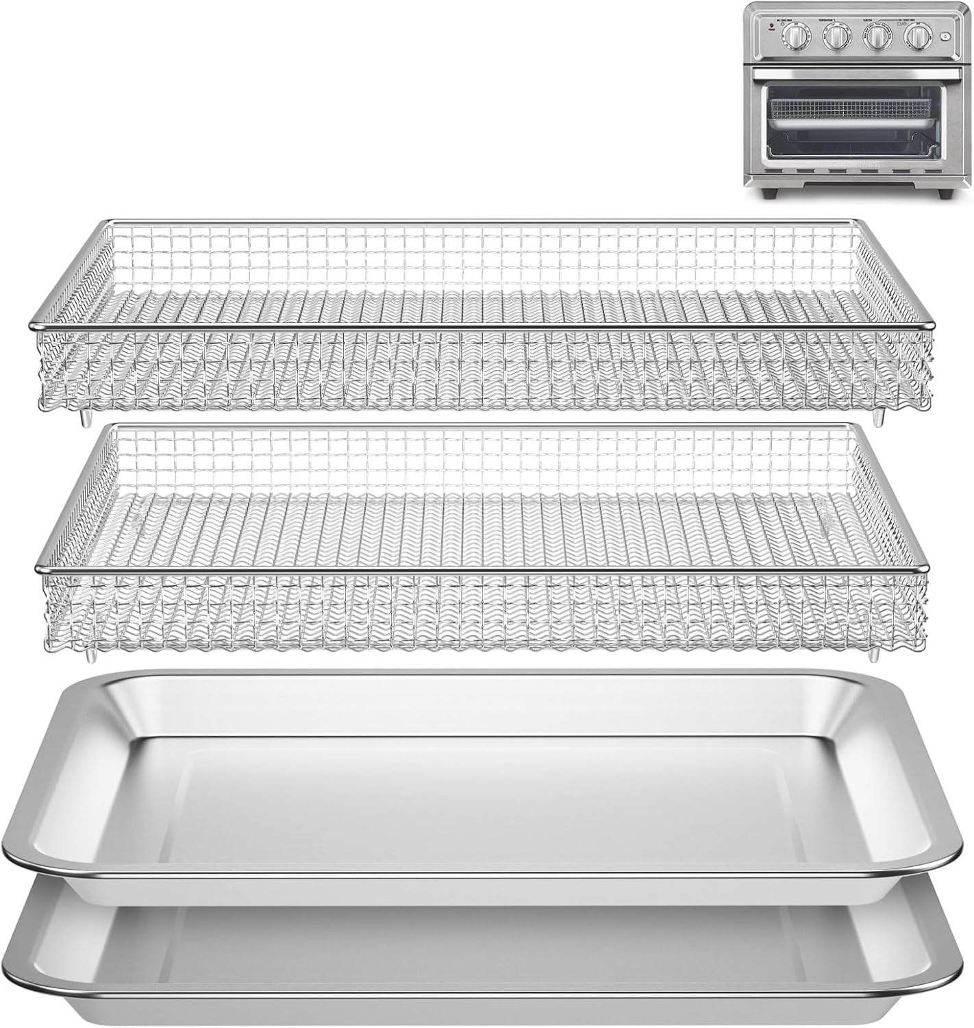 Air Fryer Basket Tray Replacement for Cuisinart TOA-060/065 Toaster Oven