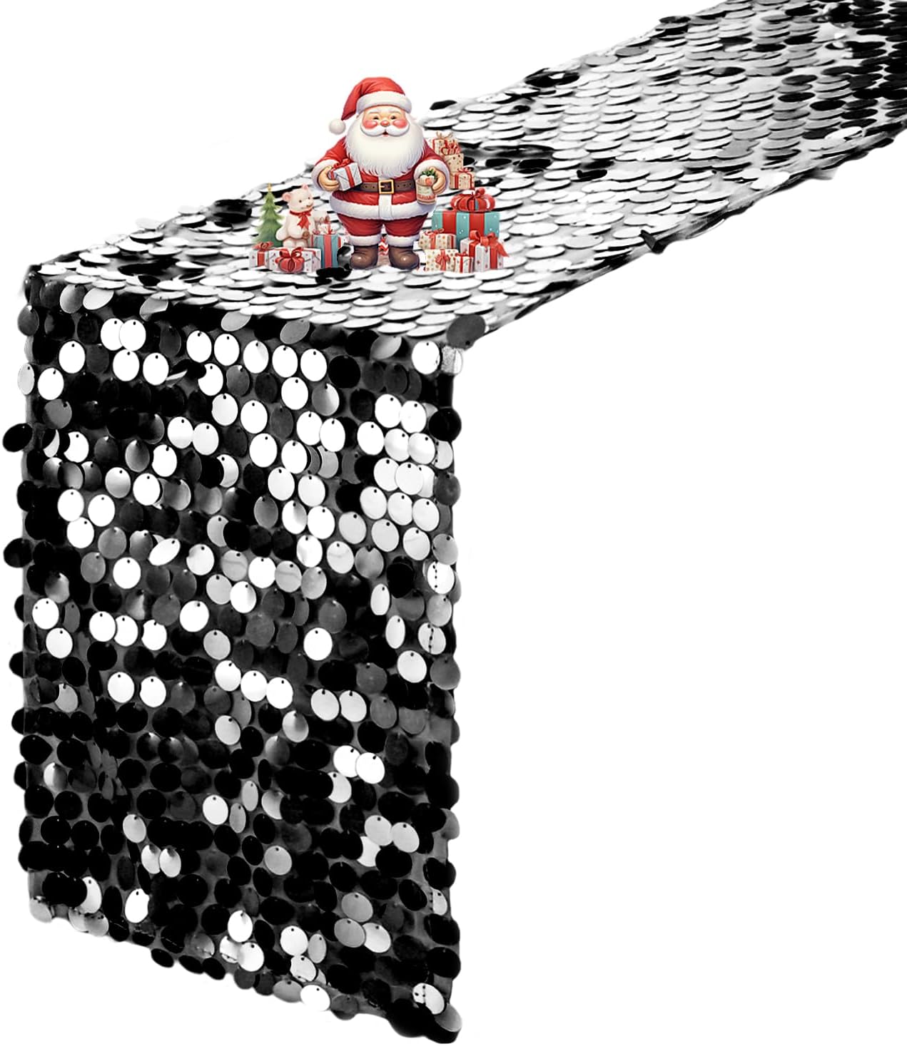 VHH Sequin Table Runner 12 x 108 inches Black Table Runner