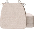 D-Shaped Chair Cushions, 2" Thick Dining Chair Pads with Ties Set of 4