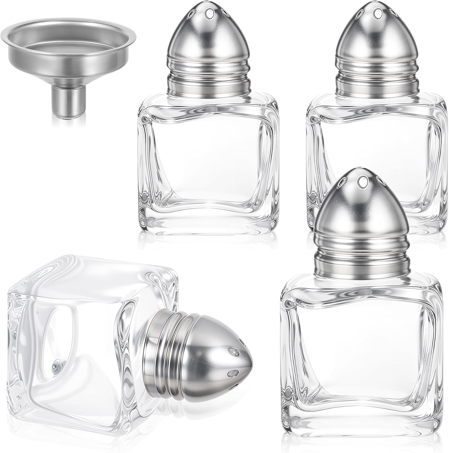 Lnngub 4 Pcs Mini Salt and Pepper Shakers,0.5 oz Mini Restaurant Travel Camp