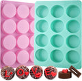 Oreo Chocolate Cookie Silicone Molds, New Size 12-Cavity Round Silicone Molds for Cover Oreo, Cylinder Baking Mold for Chocolate Candy Mini Cakes Jelly Bakingï¼ˆ2 Packï¼‰