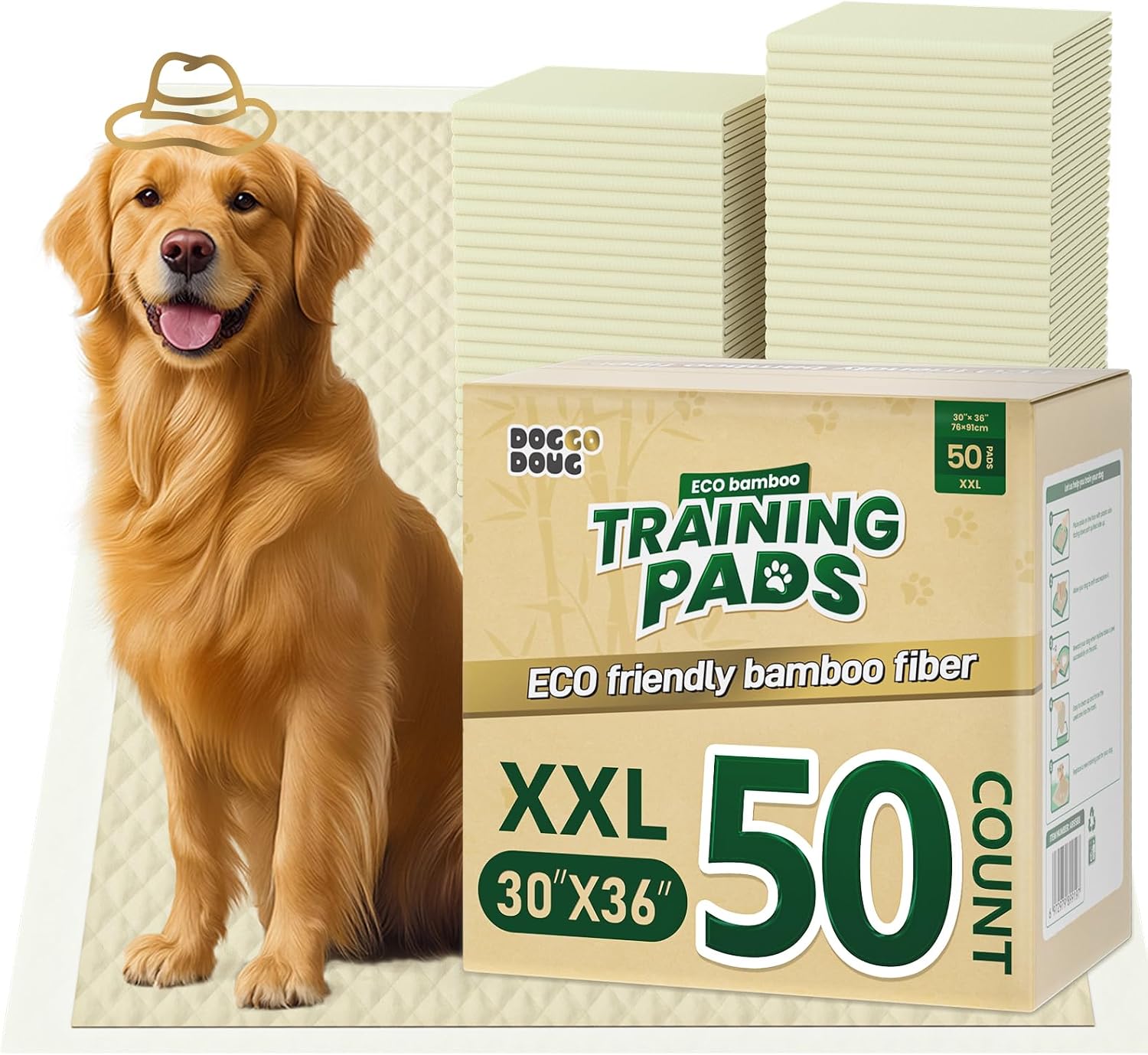 DOGGO DOUG Puppy Pads 50 Count 30"x36"