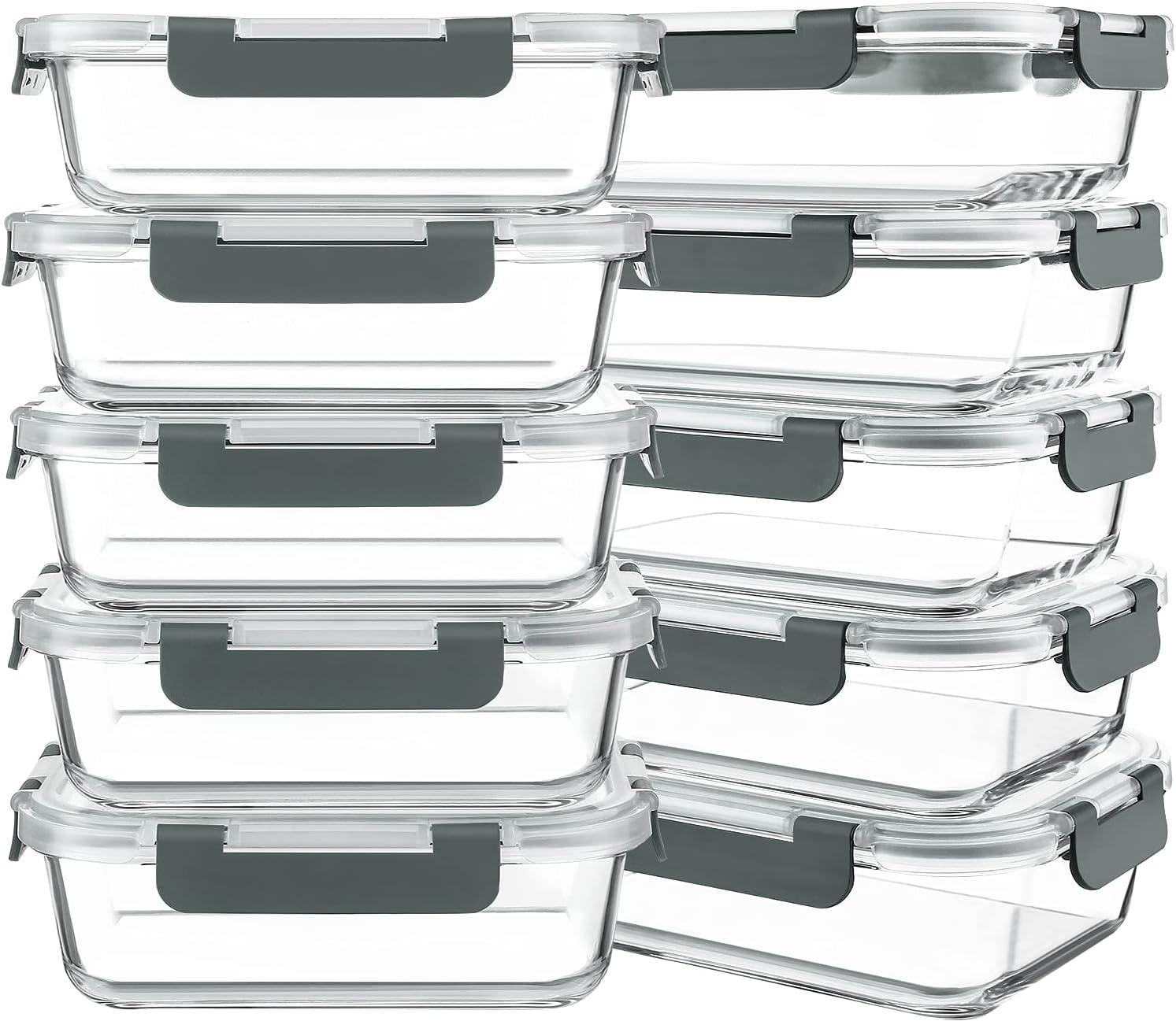 30oz Glass Food Storage Containers (10 pack)