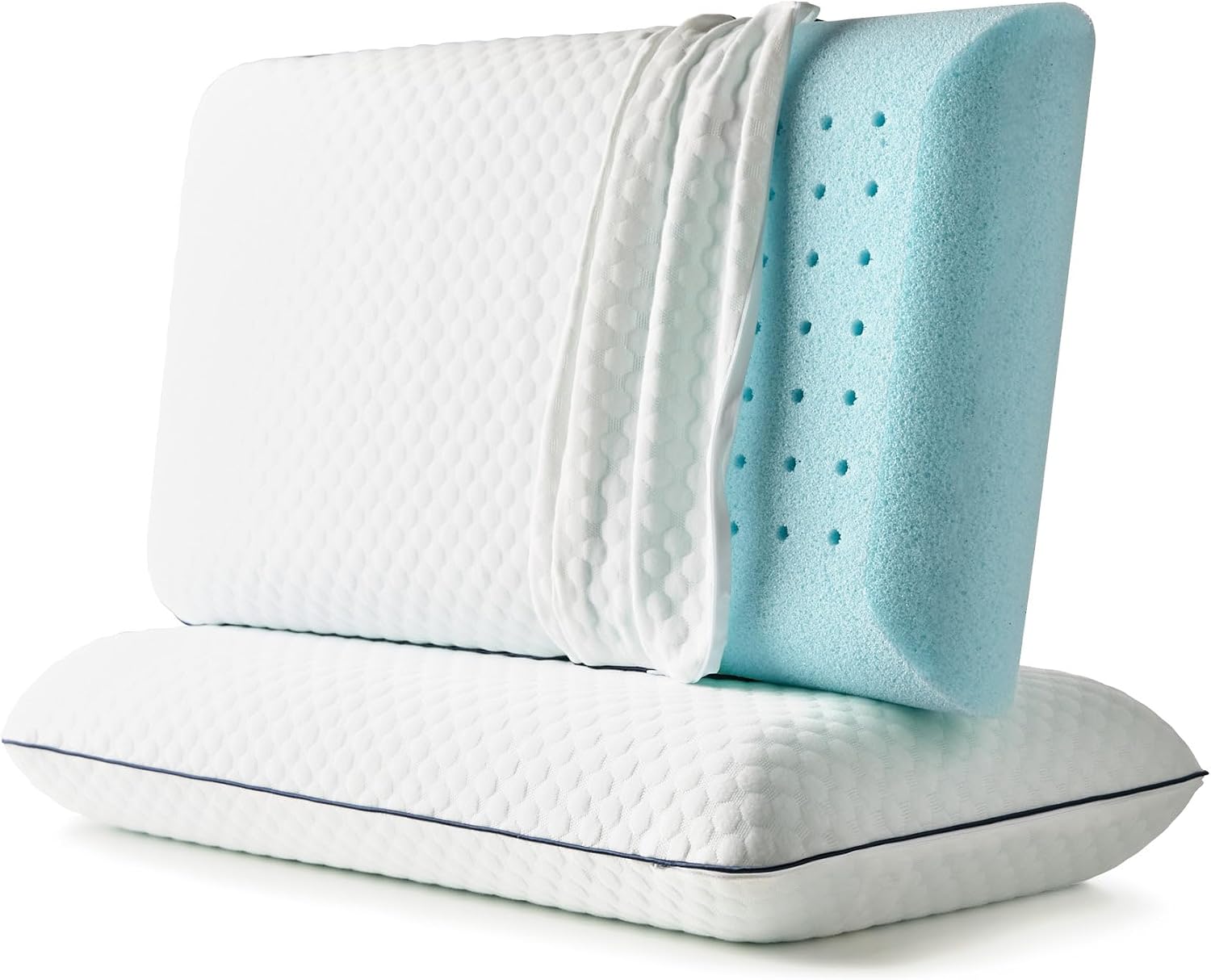 Set Of 2 Cooling Gel Memory Foam Pillows.