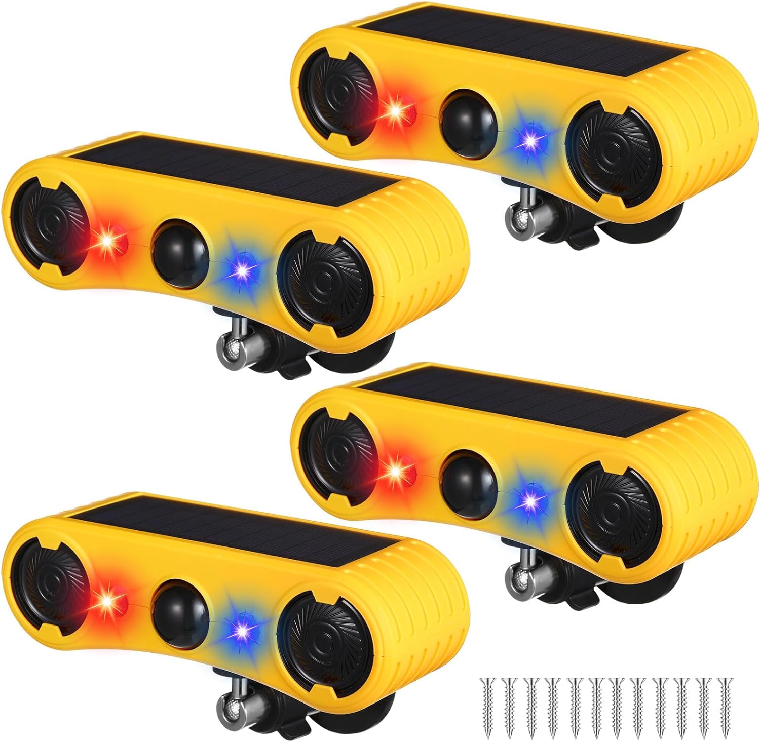 Qualirey Solar Outdoor Motion Sensor Alarm 2 x 129dB Loud Noise Maker
