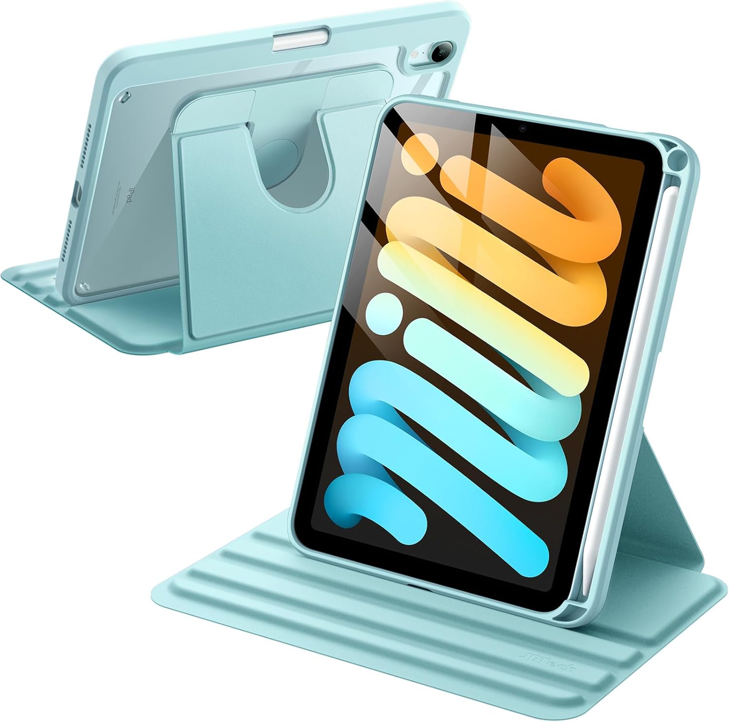 JETech Rotating Case for iPad mini (A17 Pro, 2024 Model, 7th Generation)