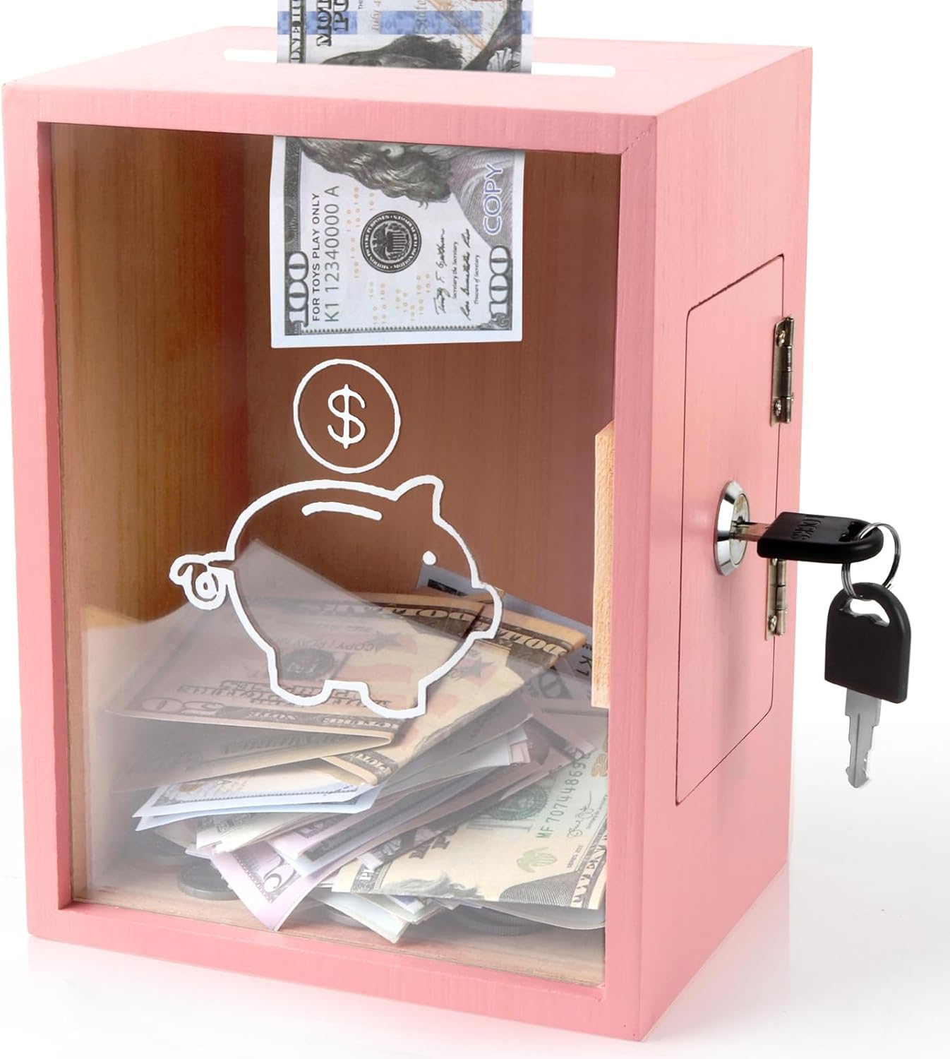 Clear Piggy Bank With Lock.