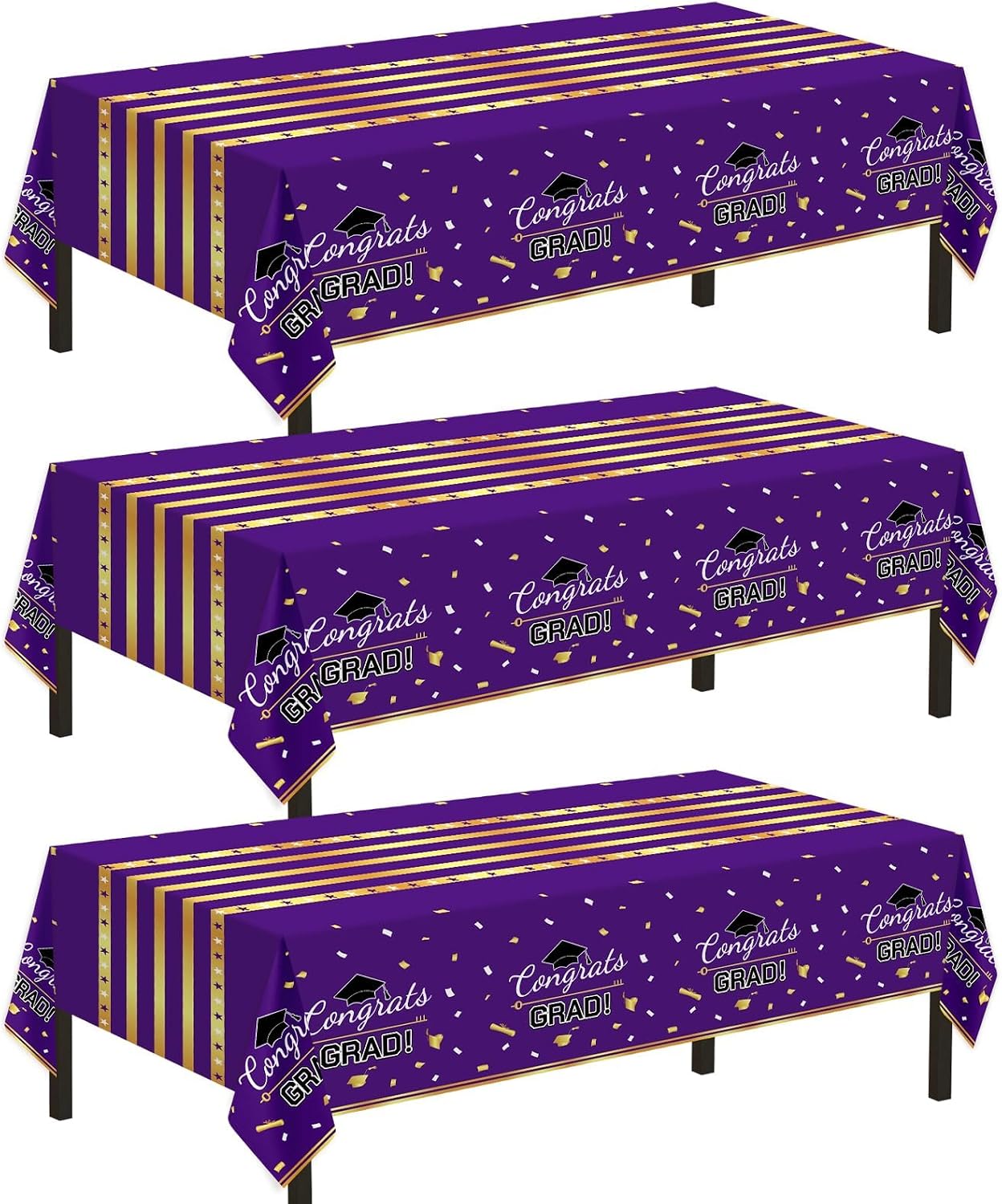 Childom 3 Pack Graduation Tablecloth,Graduation Decorations 2026