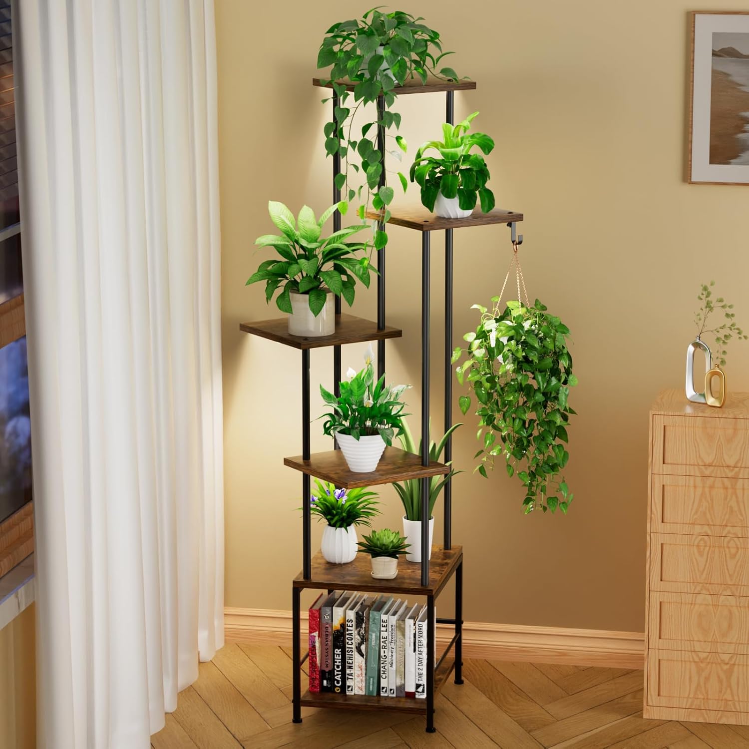 6-Tier Metal Plant Stand with Grow Lights