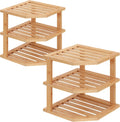 VERTORGAN 3 Tier Bamboo Corner Shelf(2 Pack)