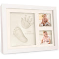 Baby Hand and Footprint Kit - Quick Dry Clay Baby Footprint Kit, Pets Paw, Newborn Keepsake Picture Frame for Boys, Girls, Personalized New Mom Gifts for Shower & Registry, Grandparents (Alpine White)