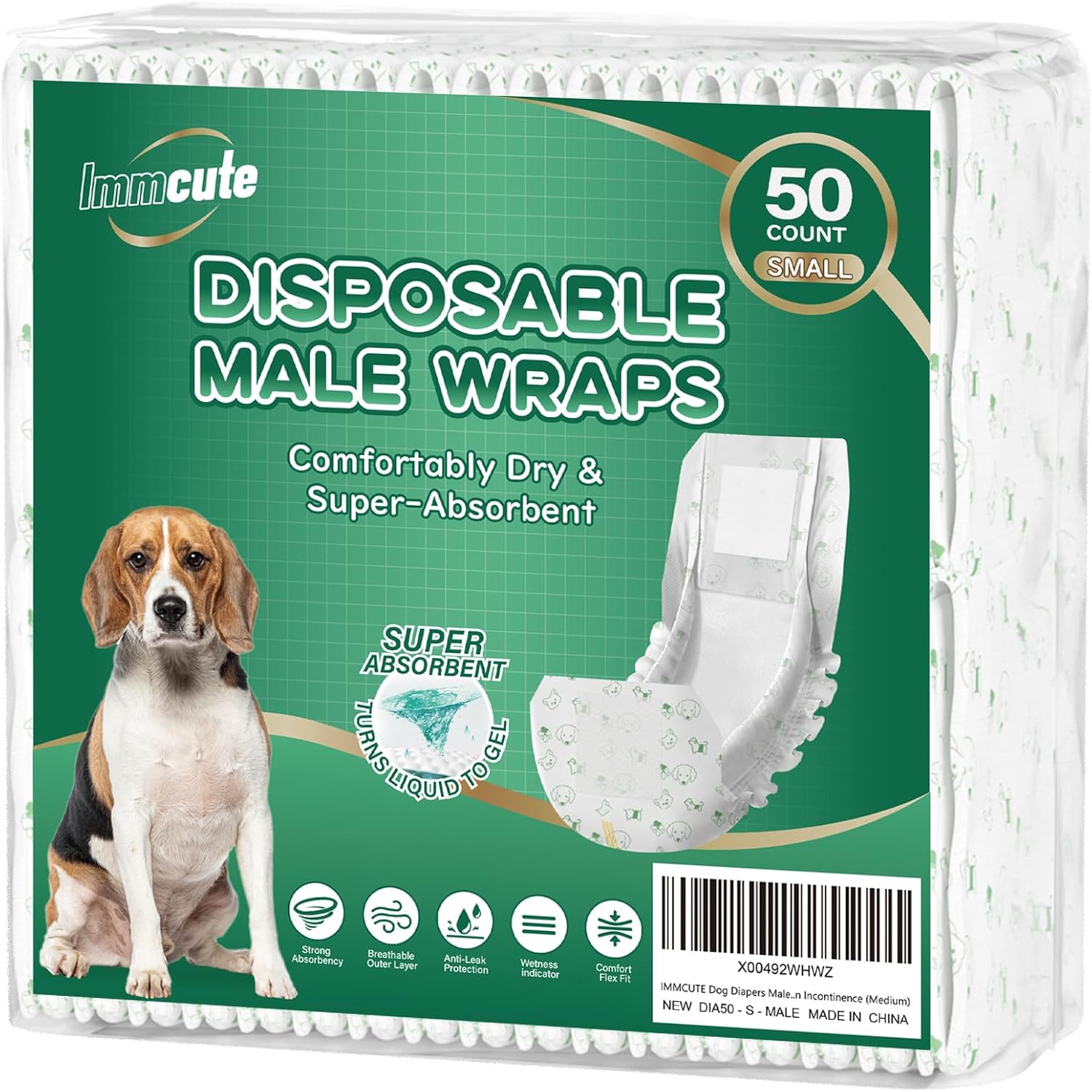Small Male Dog Diapers. 50 Ct.
