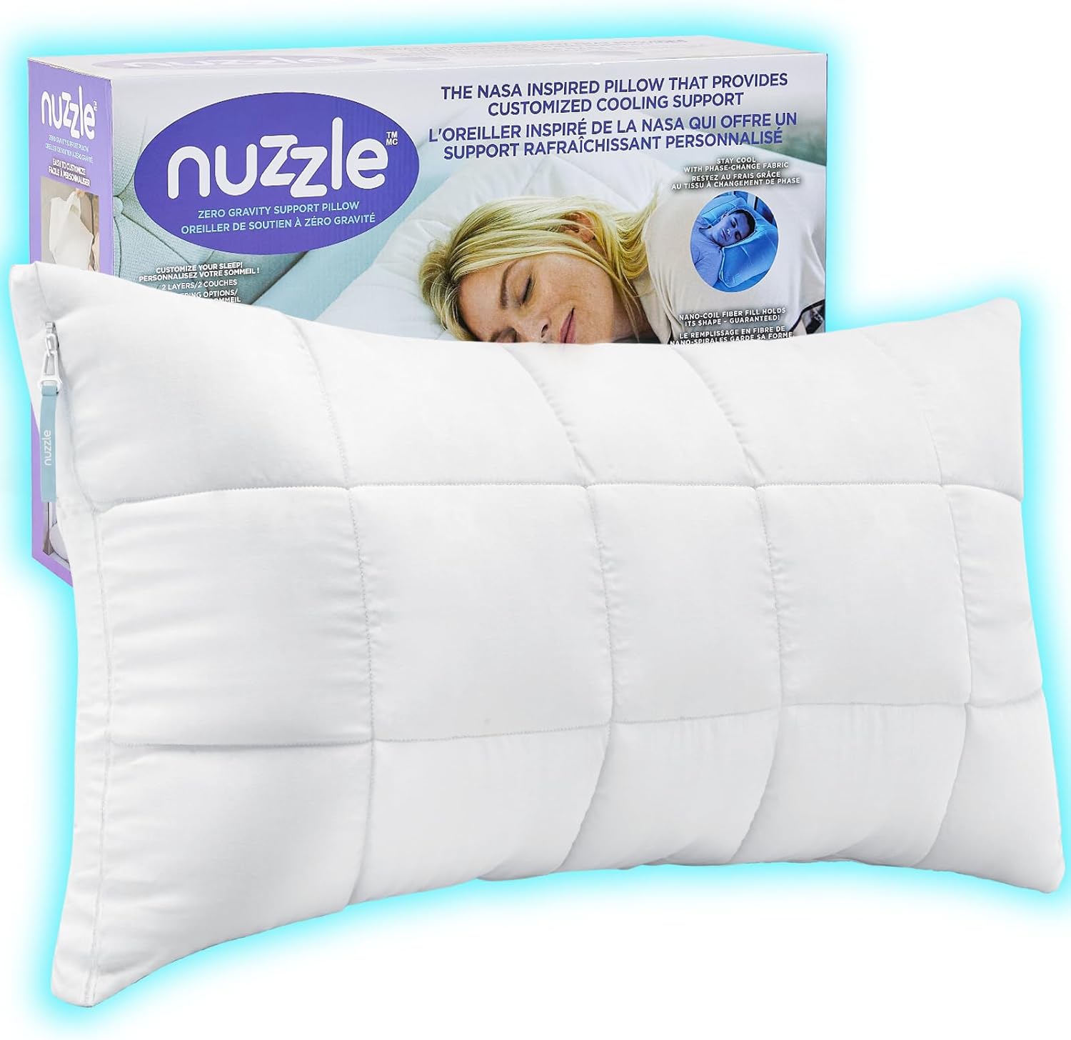 Nuzzle Queen Size Adjustable Firm Pillow