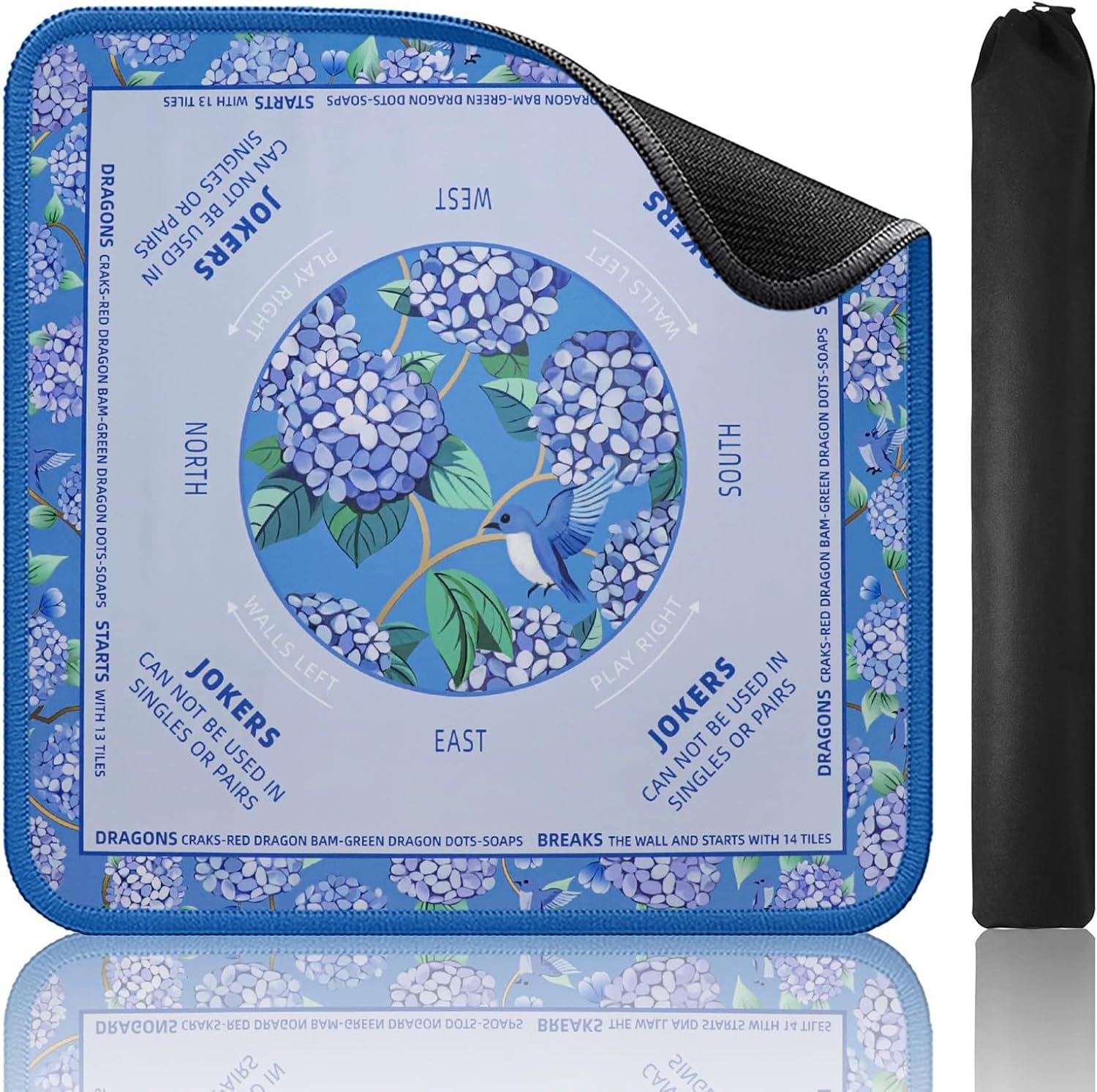TIASUSAN Blue Mahjong Learning Mat (33â€ x 33â€)