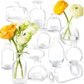 Set of 12 Clear Glass Bud Vases.