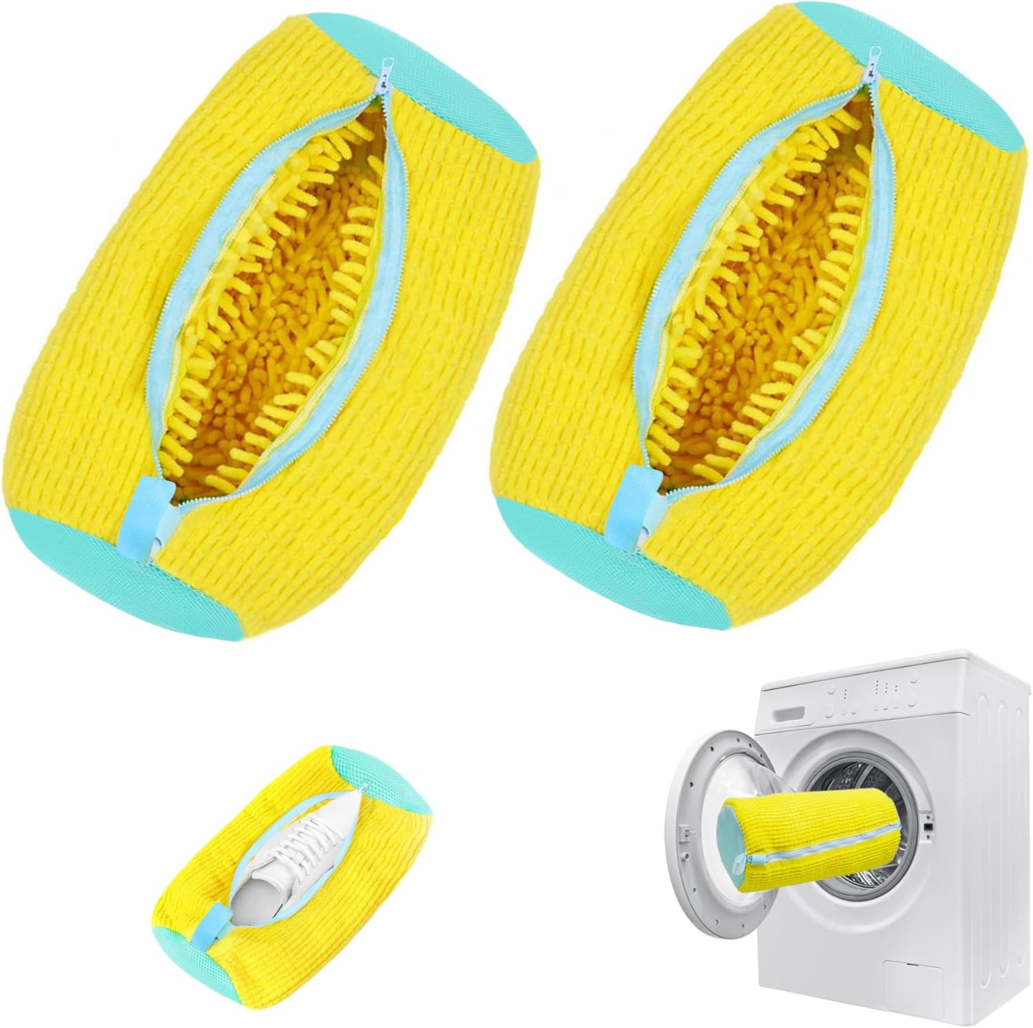 2 Pcs Shoe Washing Machine Bags Laundry Shoe Bags With Self-locking Zipper for Washer and Dryer Reusable Shoes Cleaning Bag for Sneaker Tennis Shoes Unstain Cleaner Kit