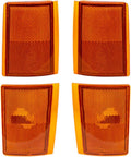 Brock Replacement Driver and Passenger 4 Pc Set Upper & Lower Signal Side Marker Reflector Lights Compatible with 1988-1993 C1500 C2500 K2500 K3500 Pickup Truck