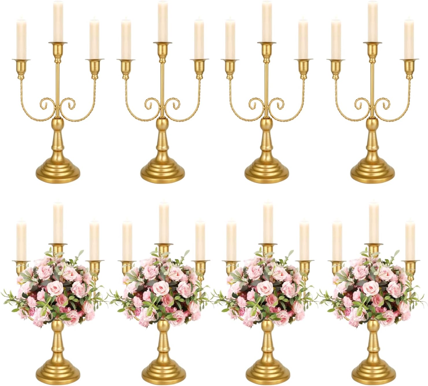 2 piece Set Gold Candle Holders.