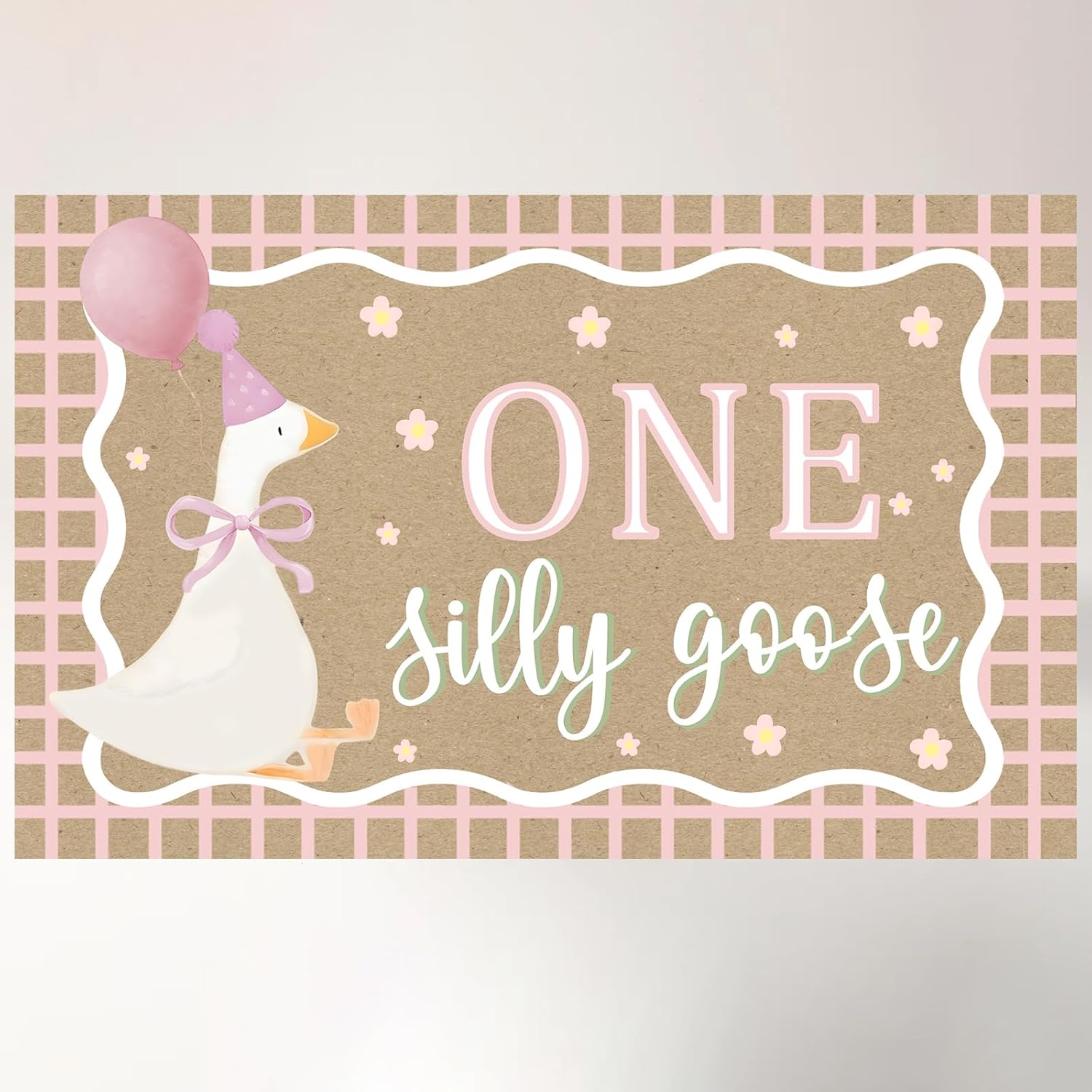 Goose Pink Banner for One Silly Goose Birthday Decor