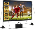 120inch Projector Screen with Stand: Portable Projector Screen Outdoor Indoor Front/Rear16:9 4k
