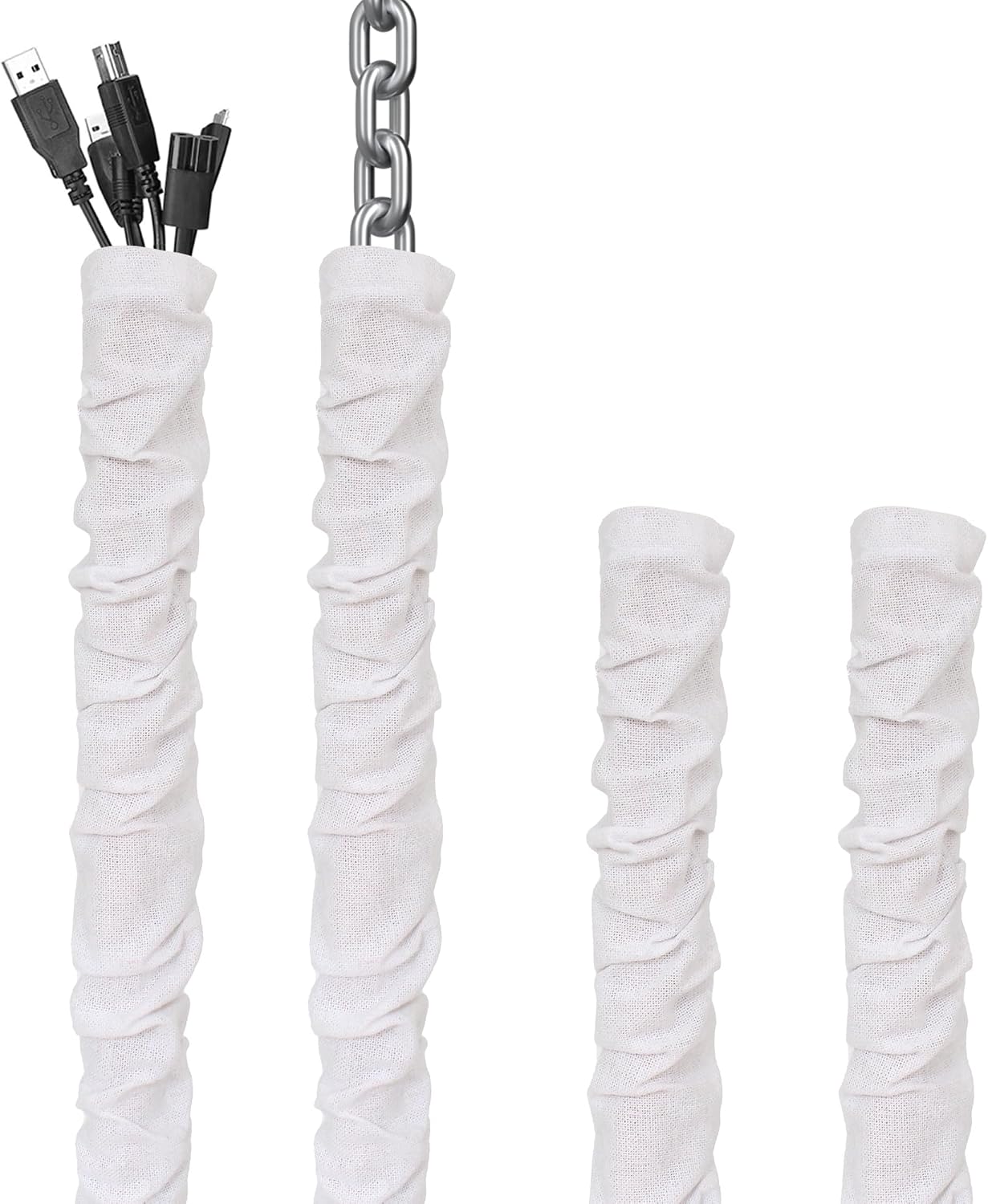 Hkoaodeo White Fabric Cord Cover