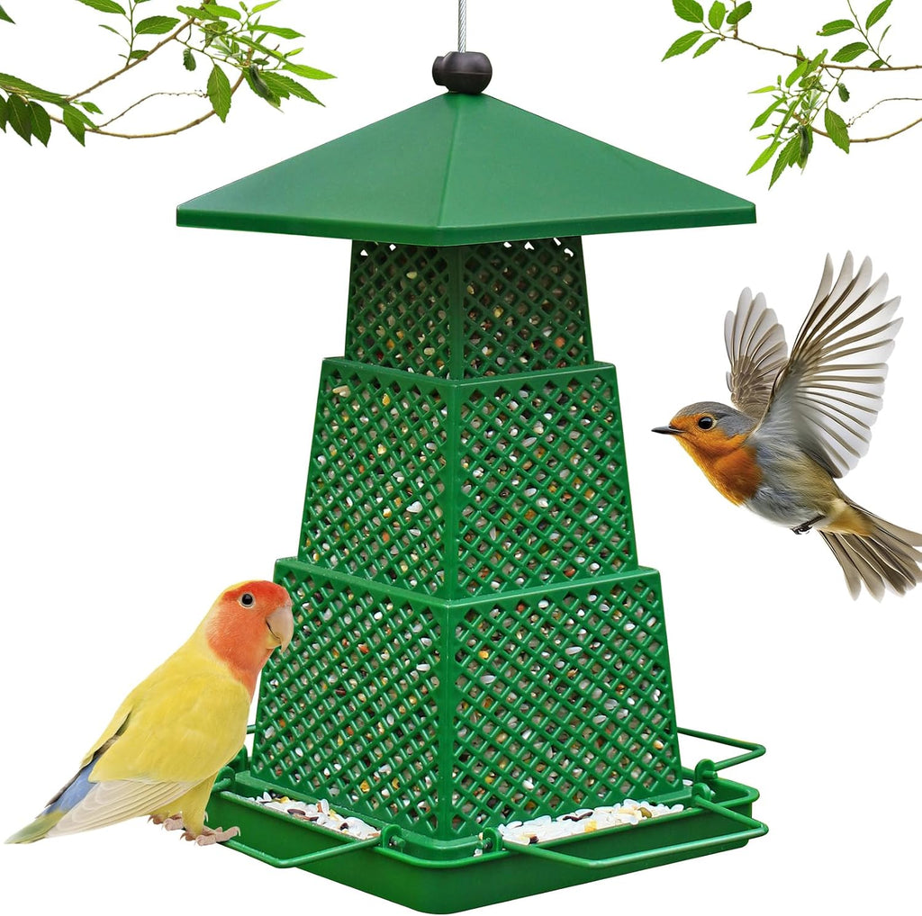 LYQYXHS Bird Feeders for Outdoors Squirrel Proof - Collapsible Plastic Hanging Feeder, Easy to Fill for Garden Yard Patio, Ideal for Bird Lovers & Outdoor Enthusiasts