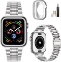 MioHHR Solid Stainless Steel Band Compatible with Apple Watch 46mm (Series 11 10), Metal Strap with Soft TPU Case for iWatch Series 11/10 46mm Women and Men, Silver