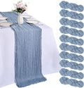 10 Pack Of Dusty Blue Cheesecloth 10ft Table Runners.