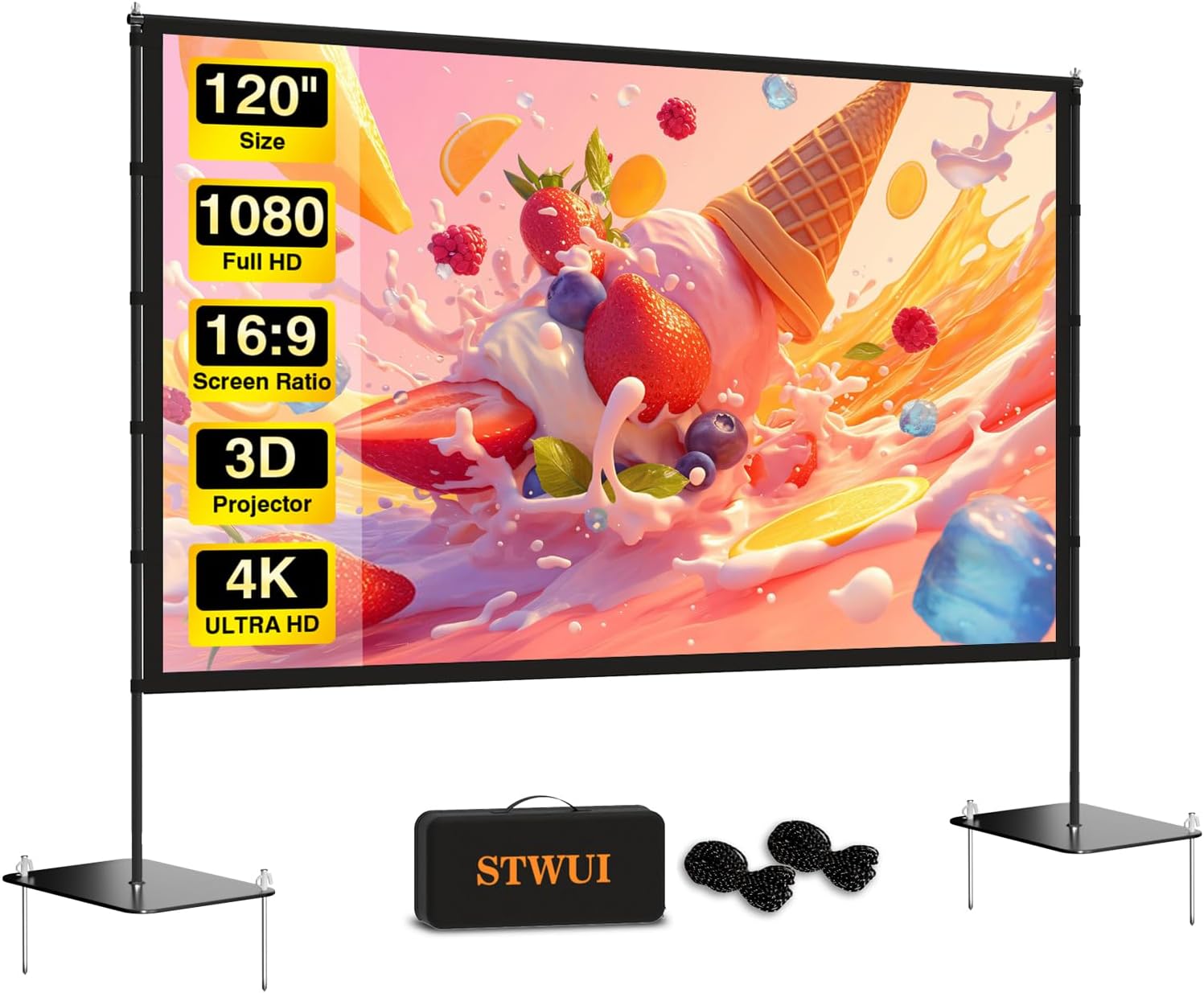 STWUI Outdoor-Projector-Screen-with-Stand - 120