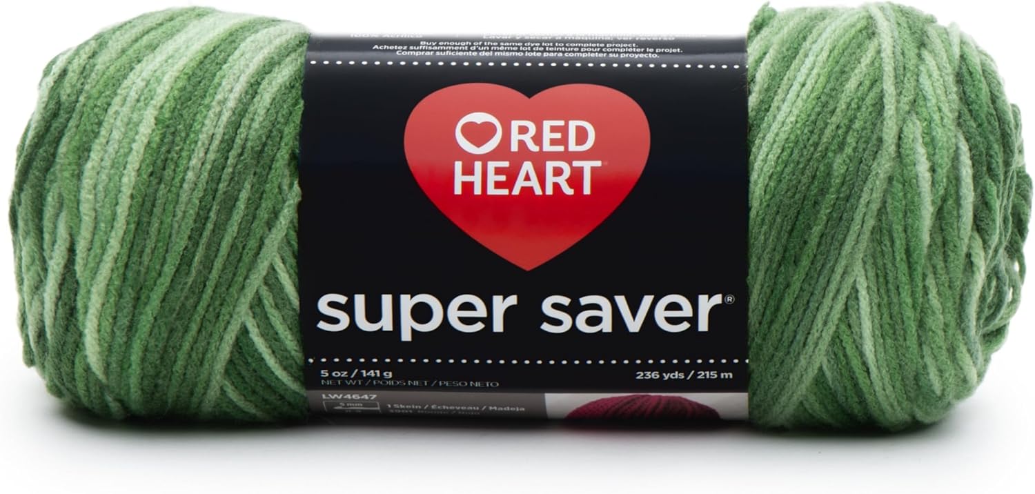 Red Heart E300.0629 Super Saver Economy Yarn, Green Tone