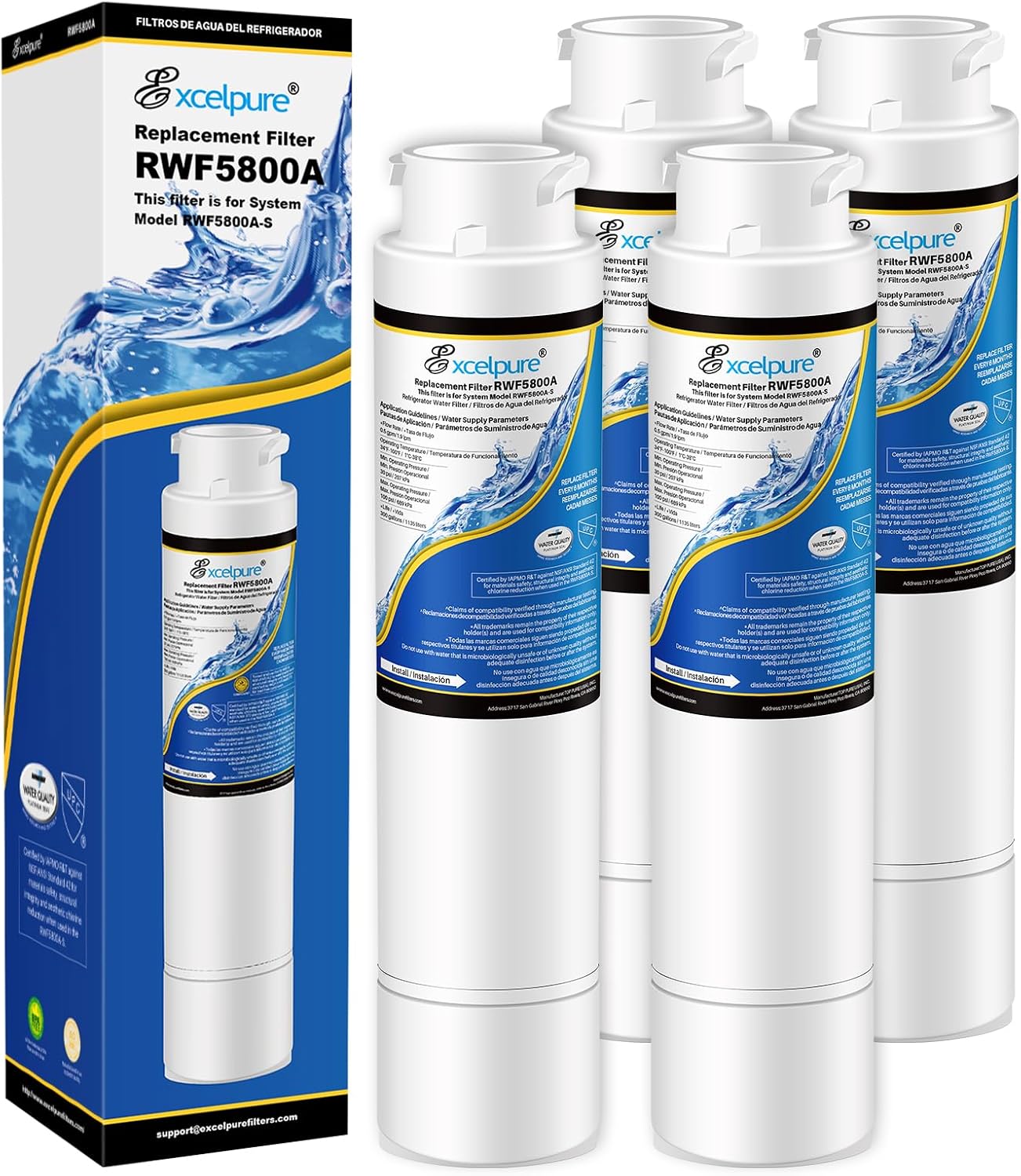 EPTWFU01 Water Filter Replacement, Compatible with Frigidaire EPTWFU01 EWF02 Pure Source Ultra II, PureSource Ultra 2, RWF5800A, SCWFTCTO, GP006, EPTWFUO1, MR022, JO22, BO022, TH-01, DE022, 1007 4PACK