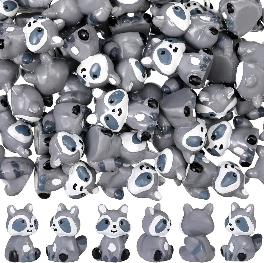 Mini Raccoon Figurines 50pcs