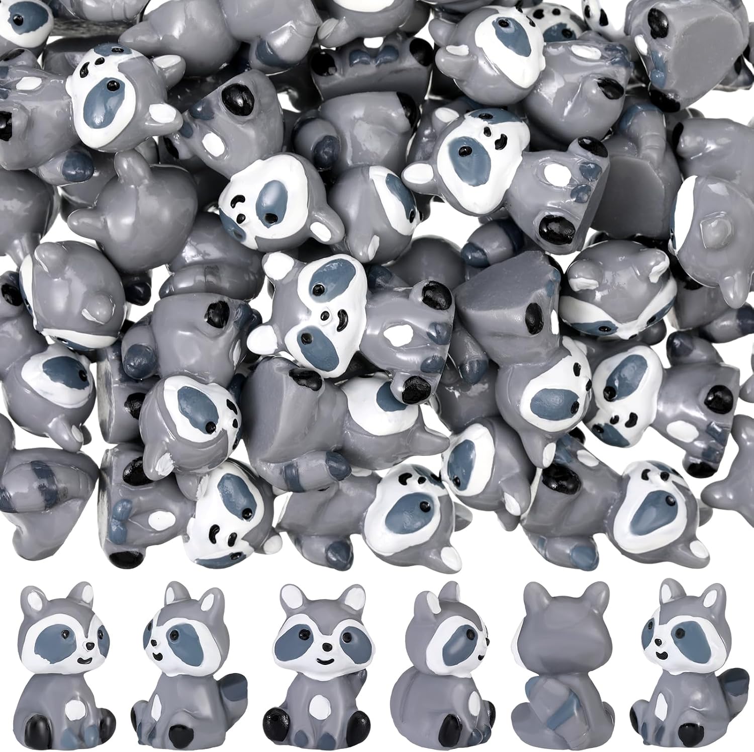 Mini Raccoon Figurines 50pcs