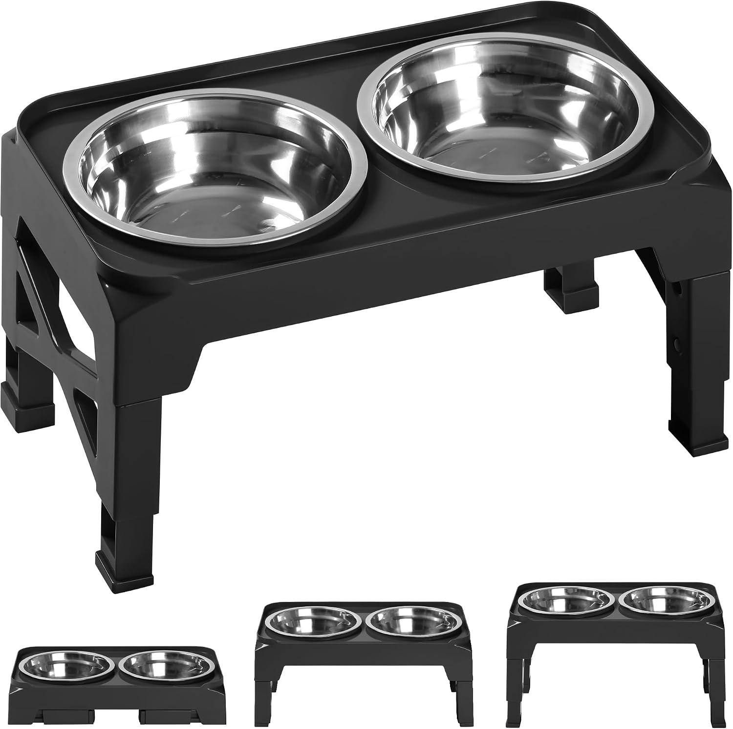 Hubulk Elevated Dog Bowls with 2 Stainless Steel