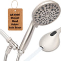 Shower Head with Handheld - All Metal Holder and Long Hose, High Pressure