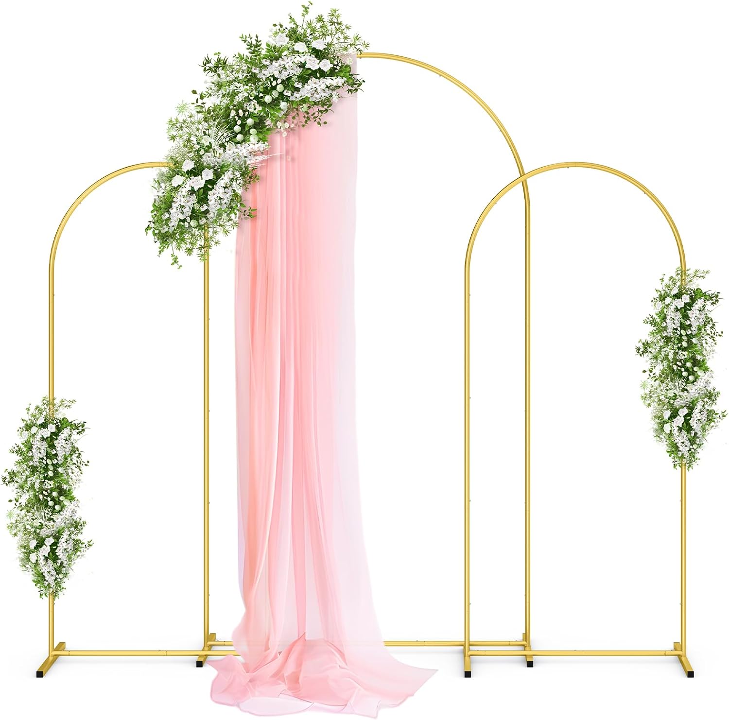 Pureegg Gold Metal Arch Backdrop Stand Set of 2