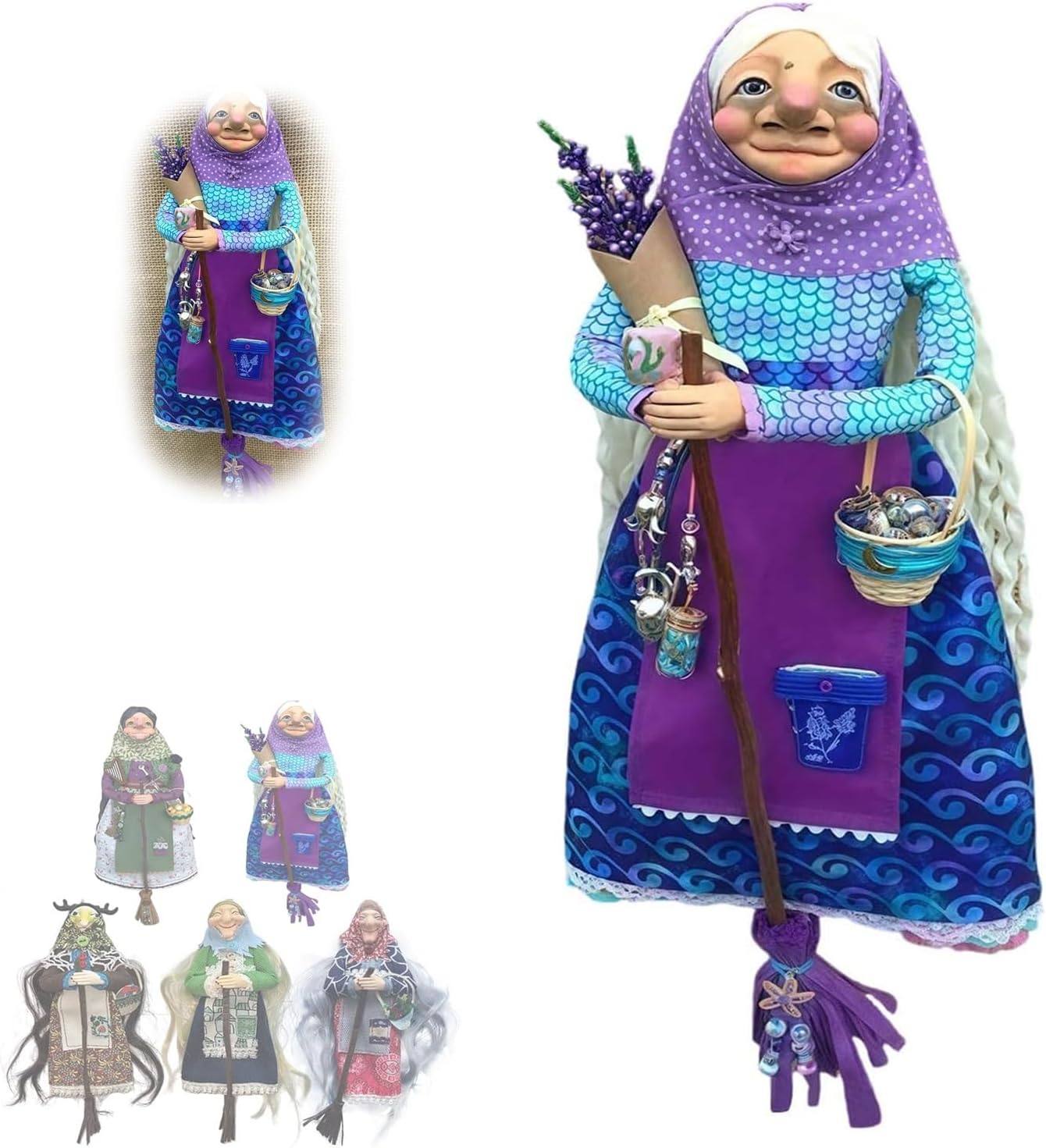 Handmade Kitchen Witch Doll, Good Luck Cooking Dolls Hanging Ornament
