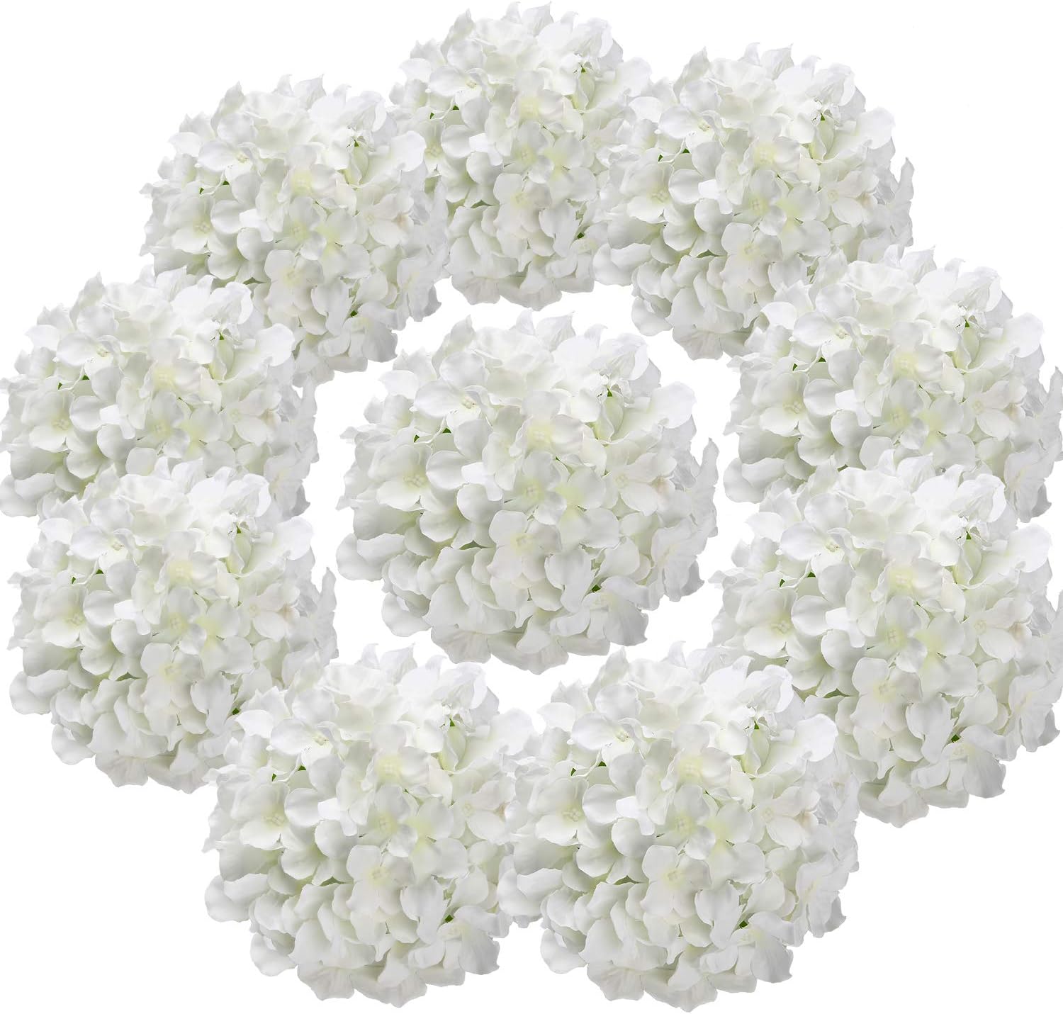 Flojery Silk Hydrangea Heads Artificial Flowers Heads with Stems